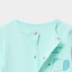 Dors-bien coton velours manches longues vert turquoise b&eacute;b&eacute;