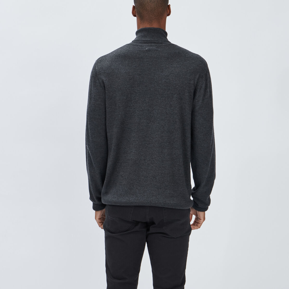Pull avec col roulé gris foncé homme