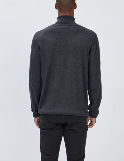 Pull avec col roulé gris foncé homme