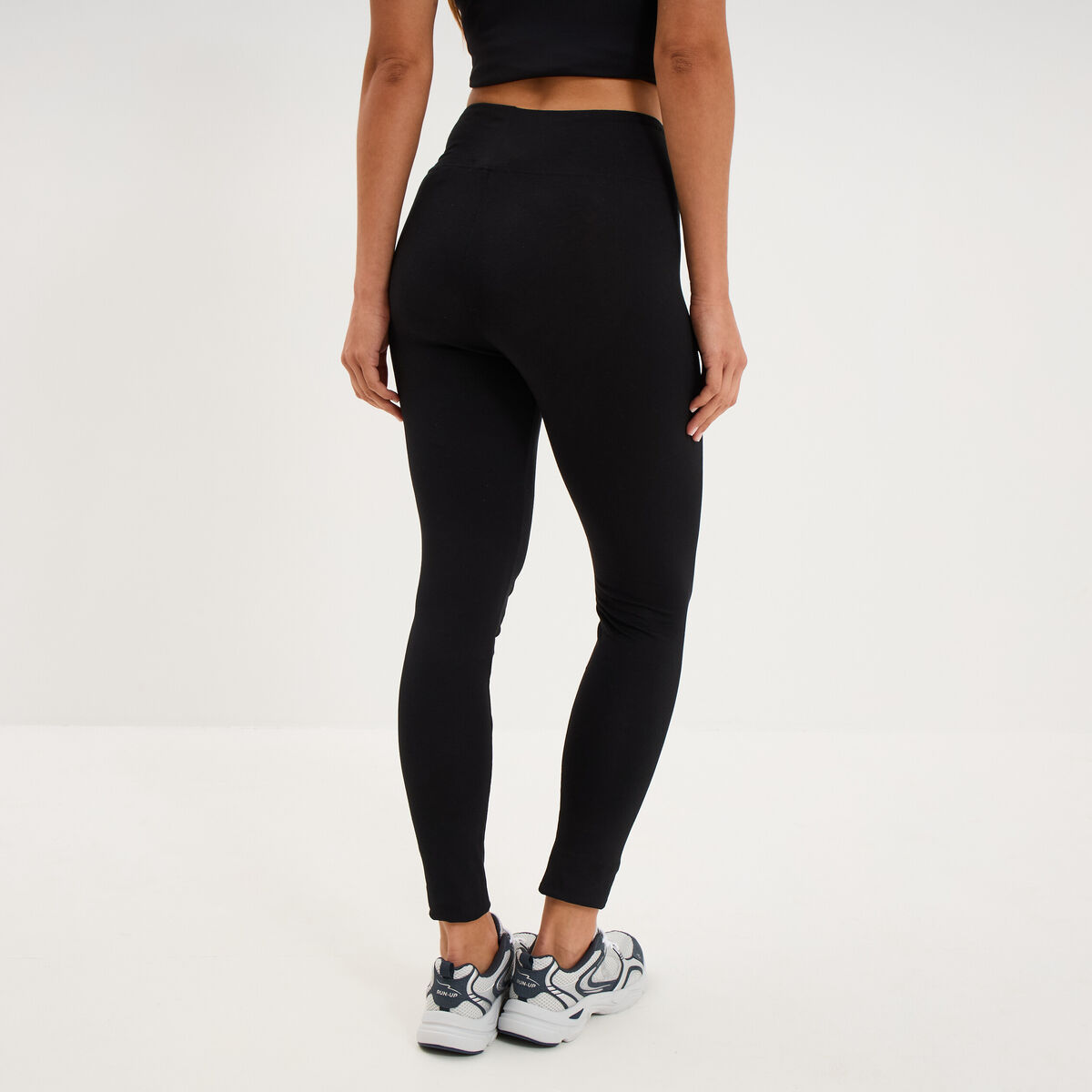 Legging taille haute coton noir femme