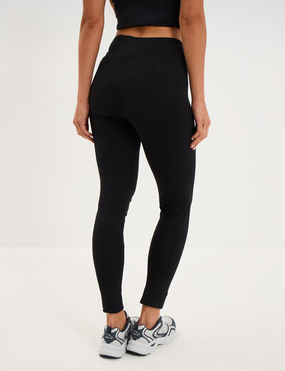 Legging taille haute coton noir femme