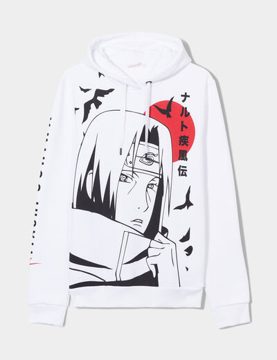 Sweat à capuche hoodie Naruto Itachi blanc homme