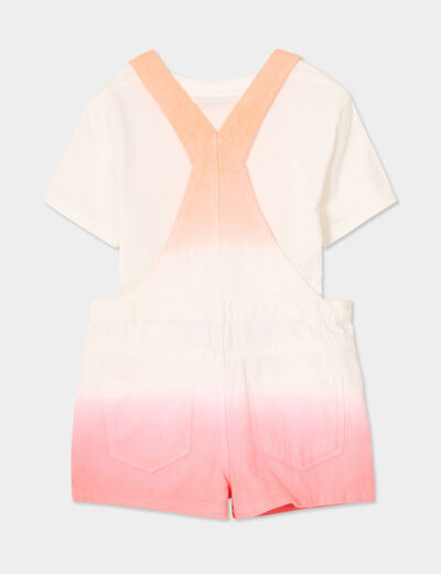 Ensemble 2 pi&egrave;ces avec salopette coton multicolore fille