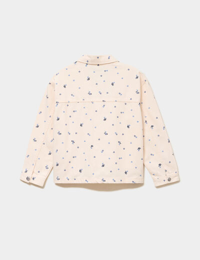 Veste boutonn&eacute;e coton beige fille