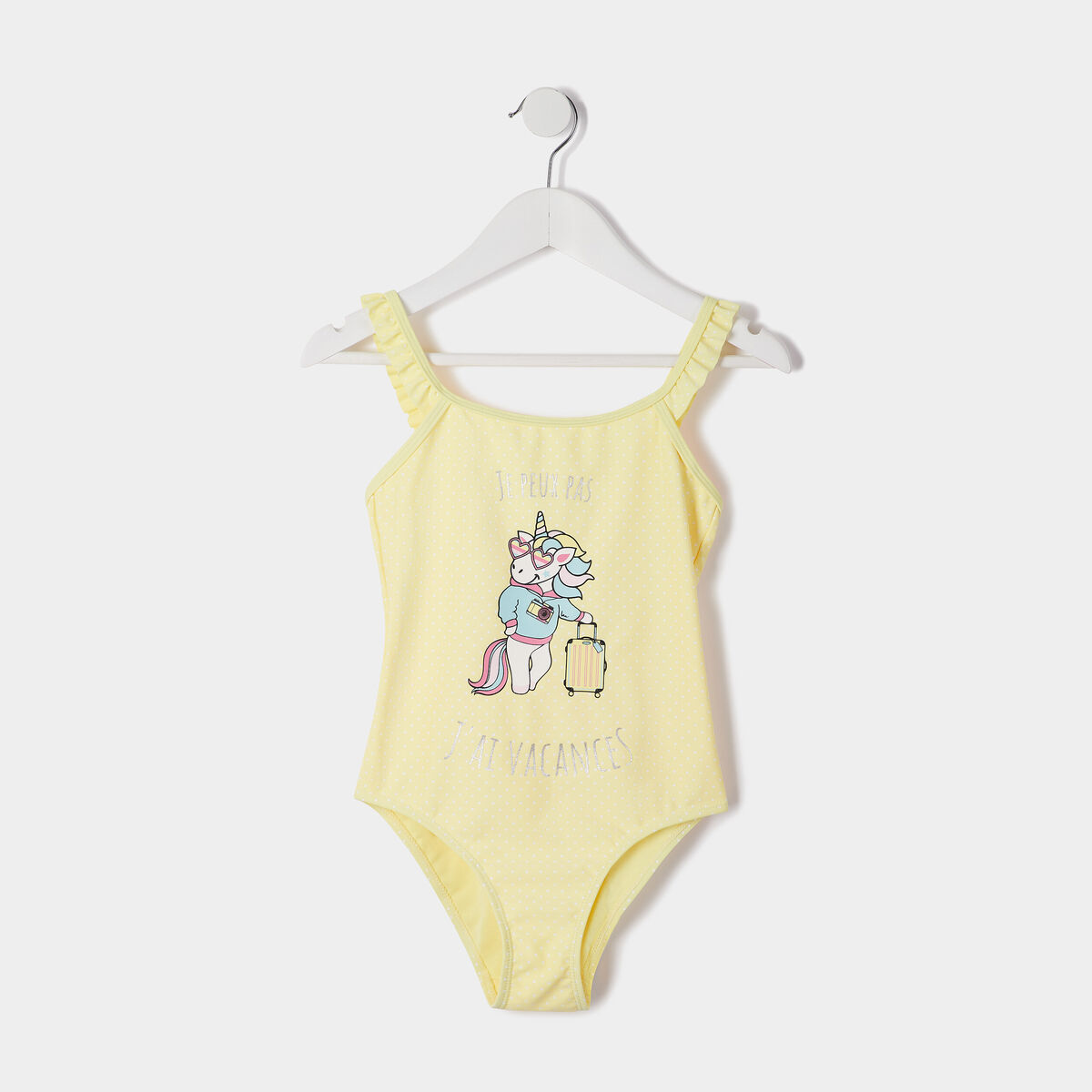 Maillot de bain une pièce jaune fille