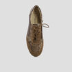 Tennis à lacets en cuir marron femme