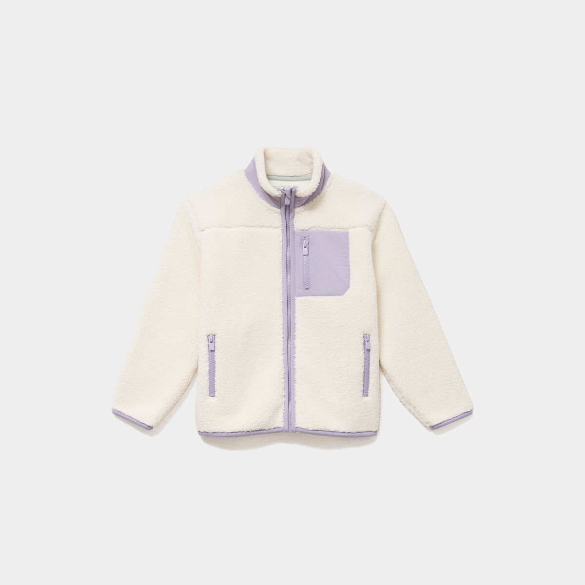 Gilet zipp&eacute; effet polaire blanc fille