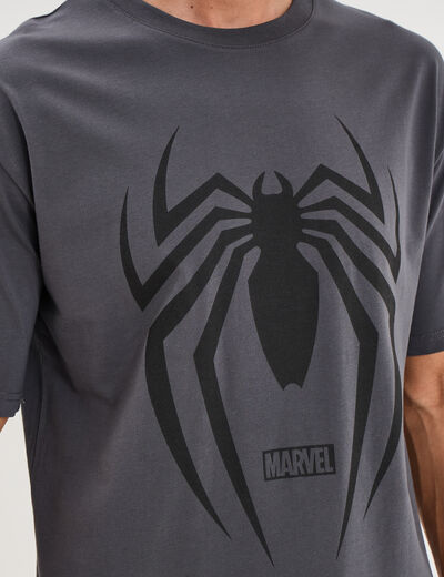 T-shirt manches courtes Spider-Man gris fonc&eacute; homme