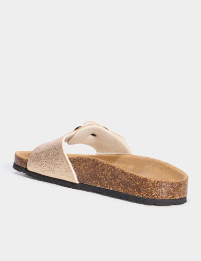 Mules jaune or femme