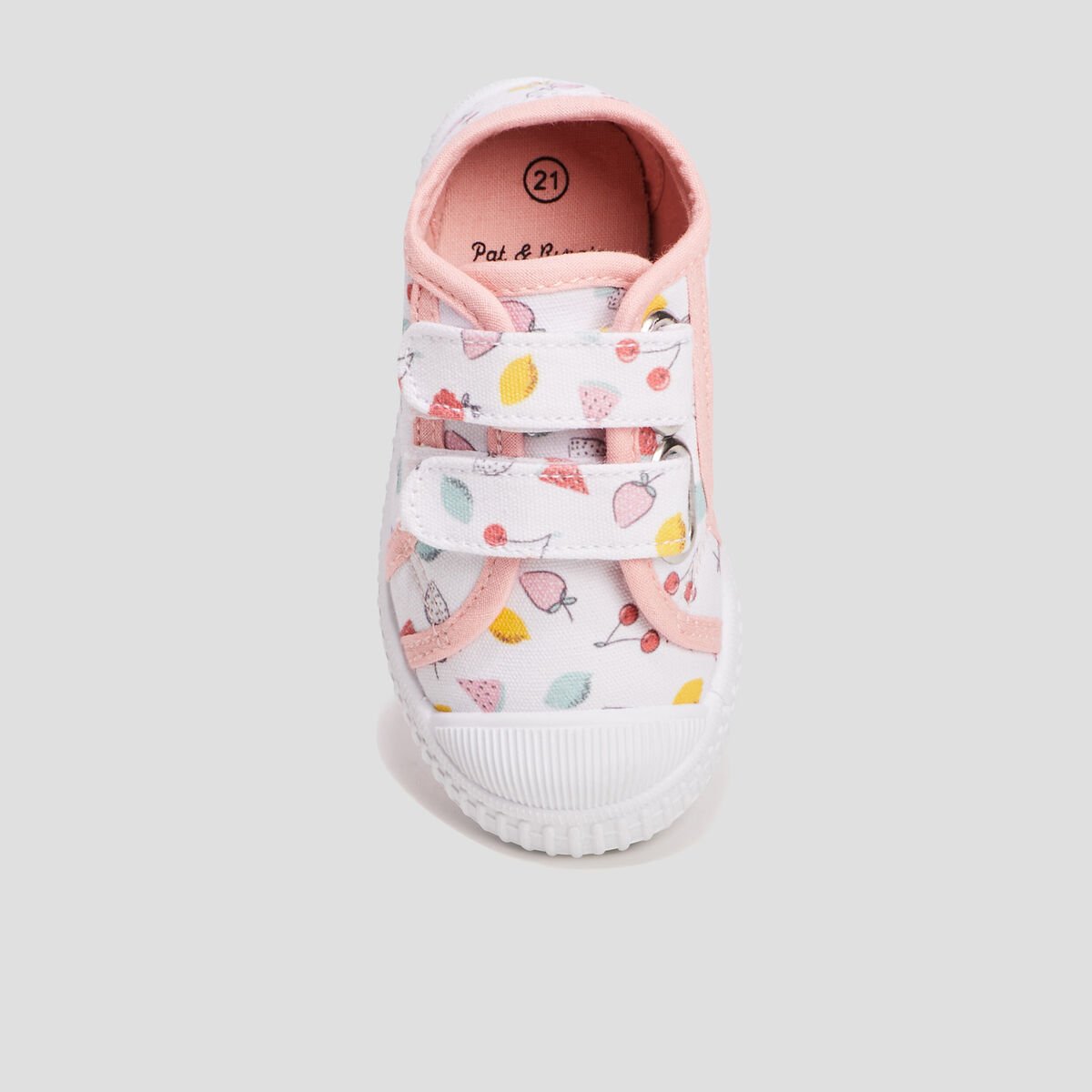 Tennis en toile à scratchs blanc bébé fille