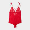 Combishort dentelle rouge femme