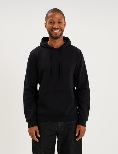 Sweat molleton &agrave; capuche hoodie noir homme