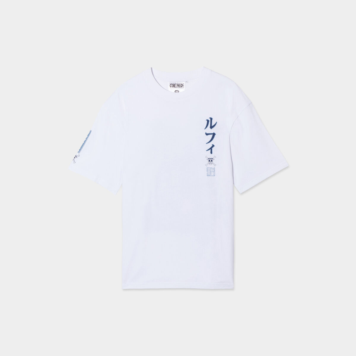 T-shirt manches courtes One Piece Luffy blanc homme