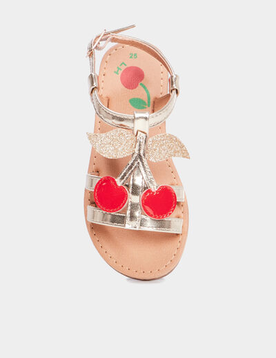 Sandales talon plat jaune or fille