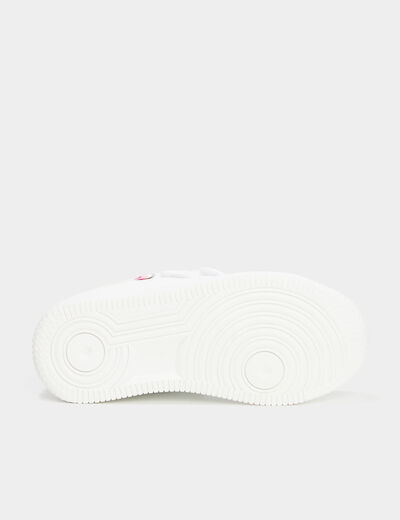 Tennis à scratchs empiècement talon blanc fille