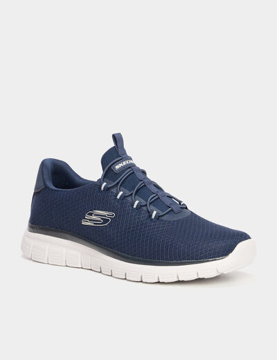 Baskets running lacets élastiqués bleu homme