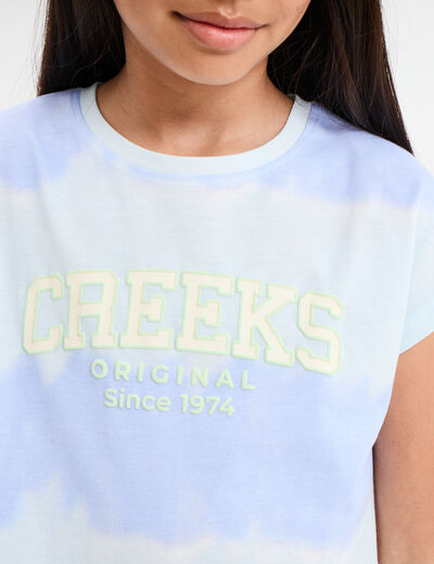 T-shirt manches courtes coton ecru fille