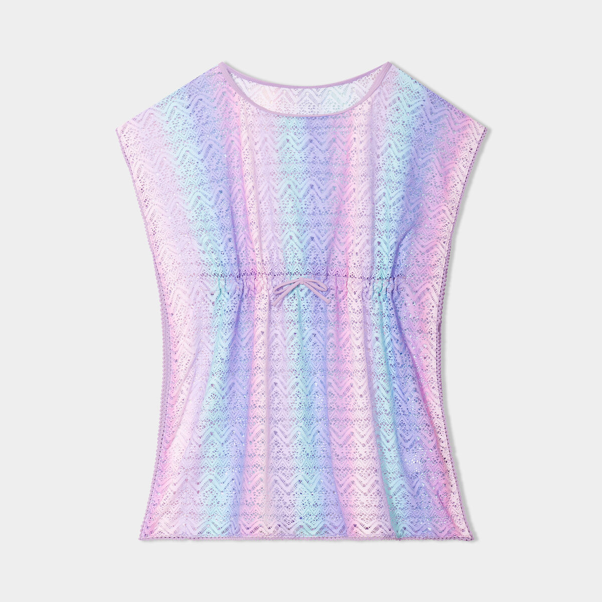 Robe de plage ajour&eacute;e parme fille