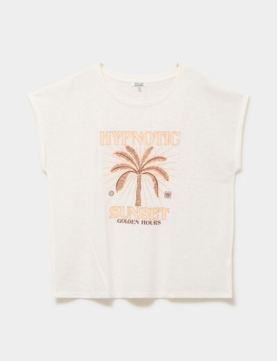 T-shirt manches courtes blanc femme grande taille