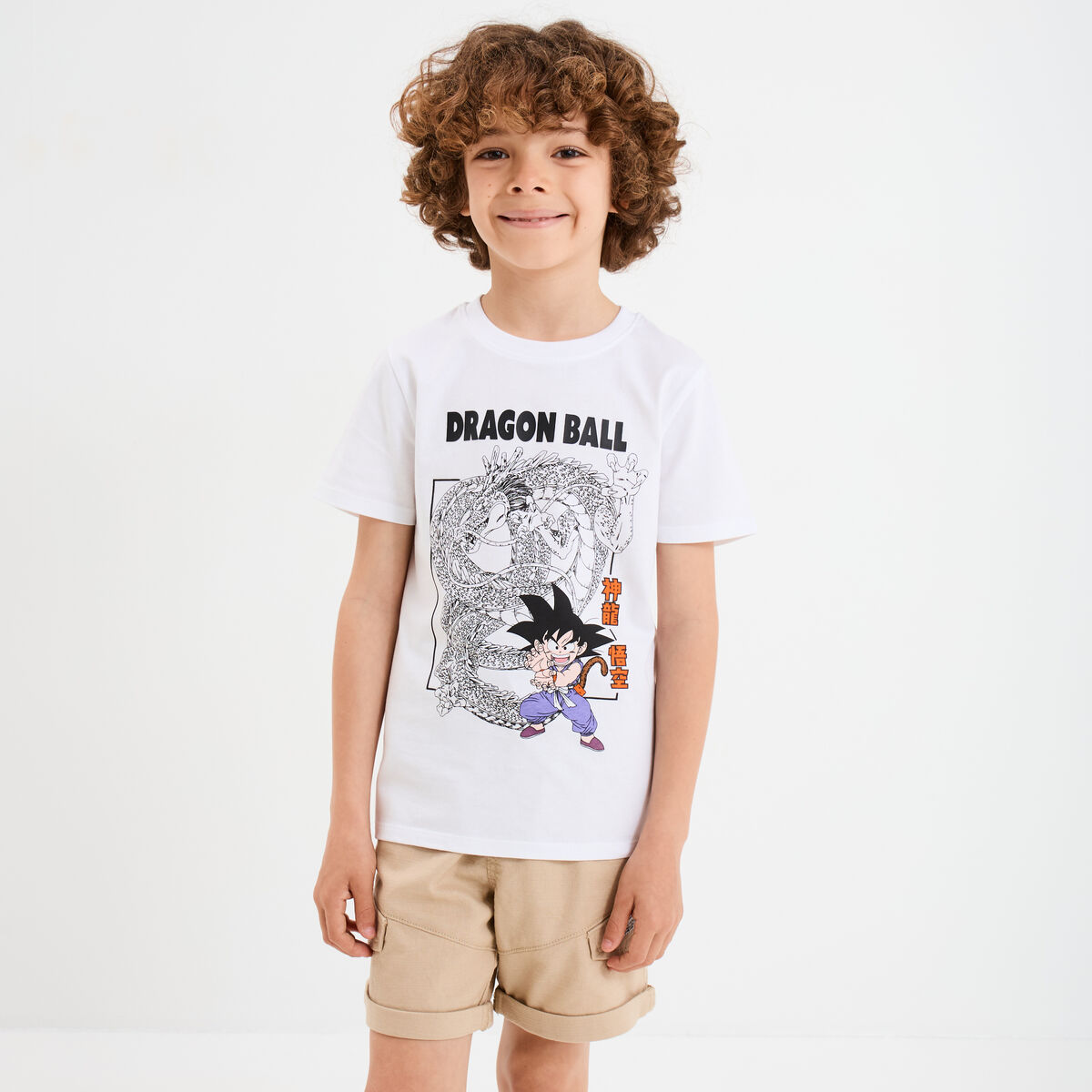 T-shirt manches courtes Dragon Ball Goku blanc garçon