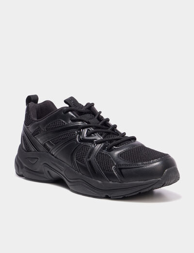 Baskets running &agrave; lacets noir homme