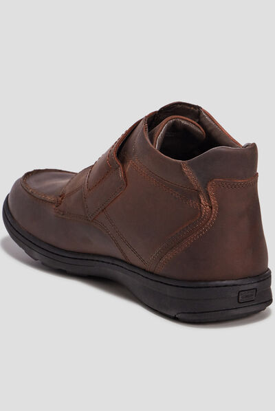 Bottines en cuir marron homme