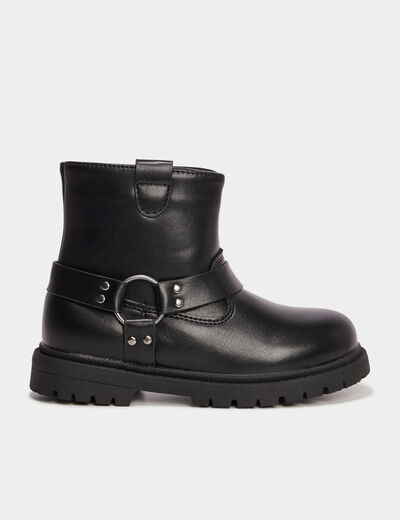 Bottines crantées avec boucles Liberto noir fille