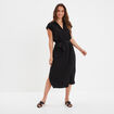 Robe midi col polo et ceinture Liberto noir femme