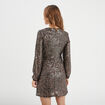 Robe portefeuille noeud et sequins terracotta femme