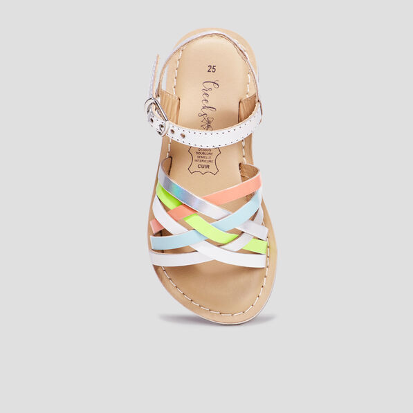 sandales brides croisees en cuir creeks multicolore fille Sandales brides croisées en cuir Creeks multicolore fille