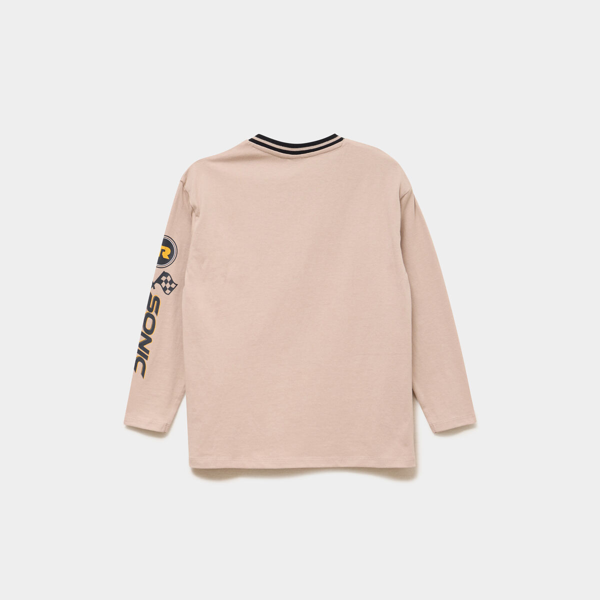 T-shirt col V manches longues Sonic sable gar&ccedil;on