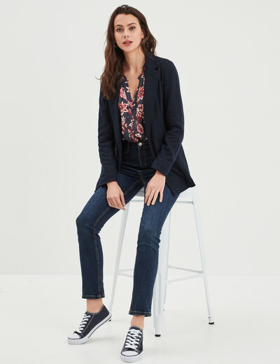 Jeans slim taille haute Creeks denim brut femme