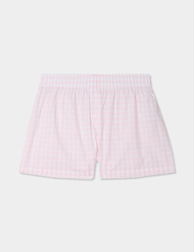 Short de pyjama coton blanc femme