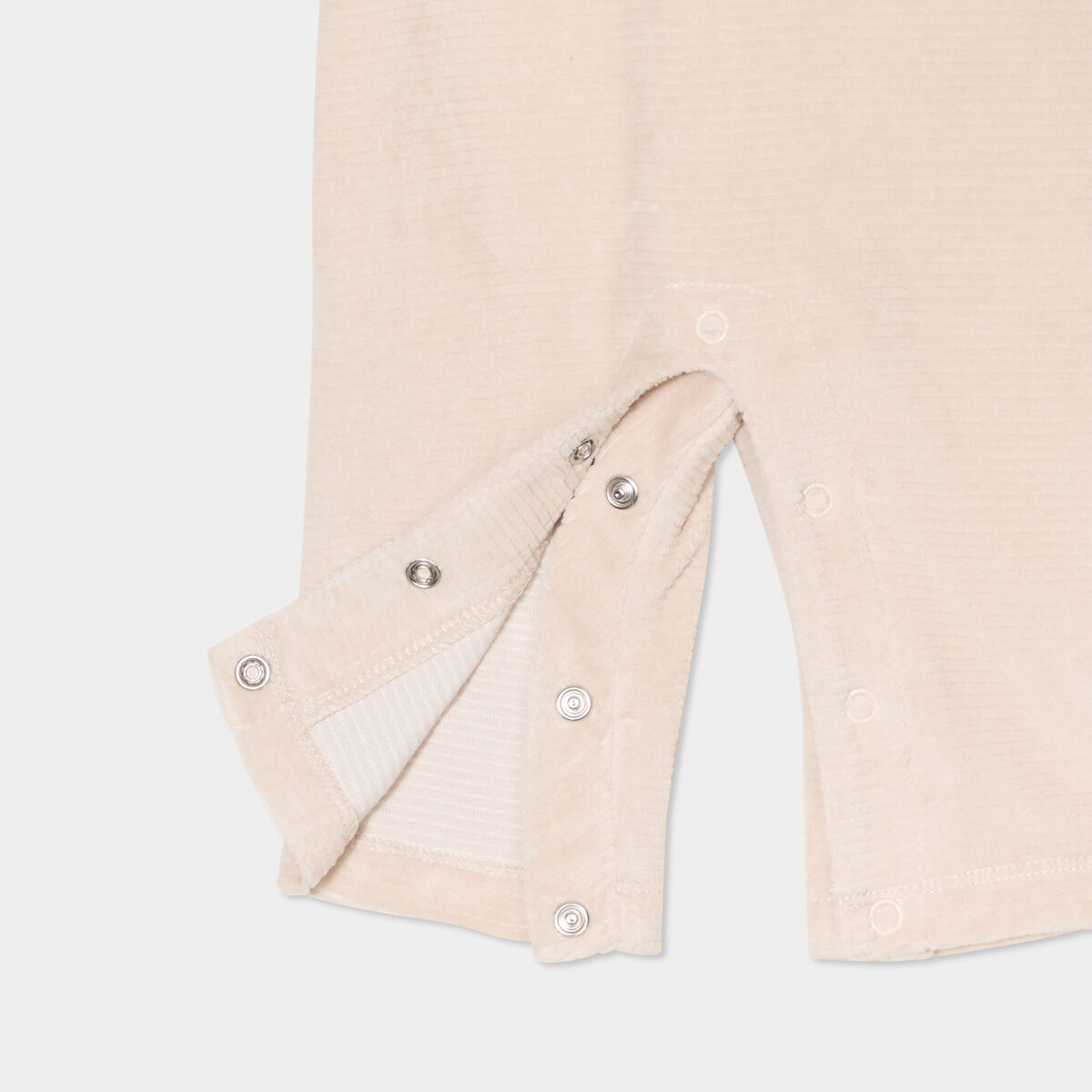 Ensemble t-shirt salopette effet velours beige b&eacute;b&eacute;