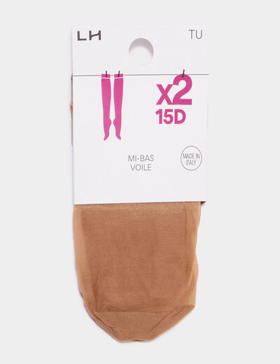 Lot 2 paires mi-bas beige femme