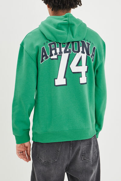 Sweat oversize à capuche hoodie Creeks vert homme