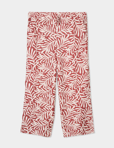 Pantalon large fluide terracotta femme grande taille