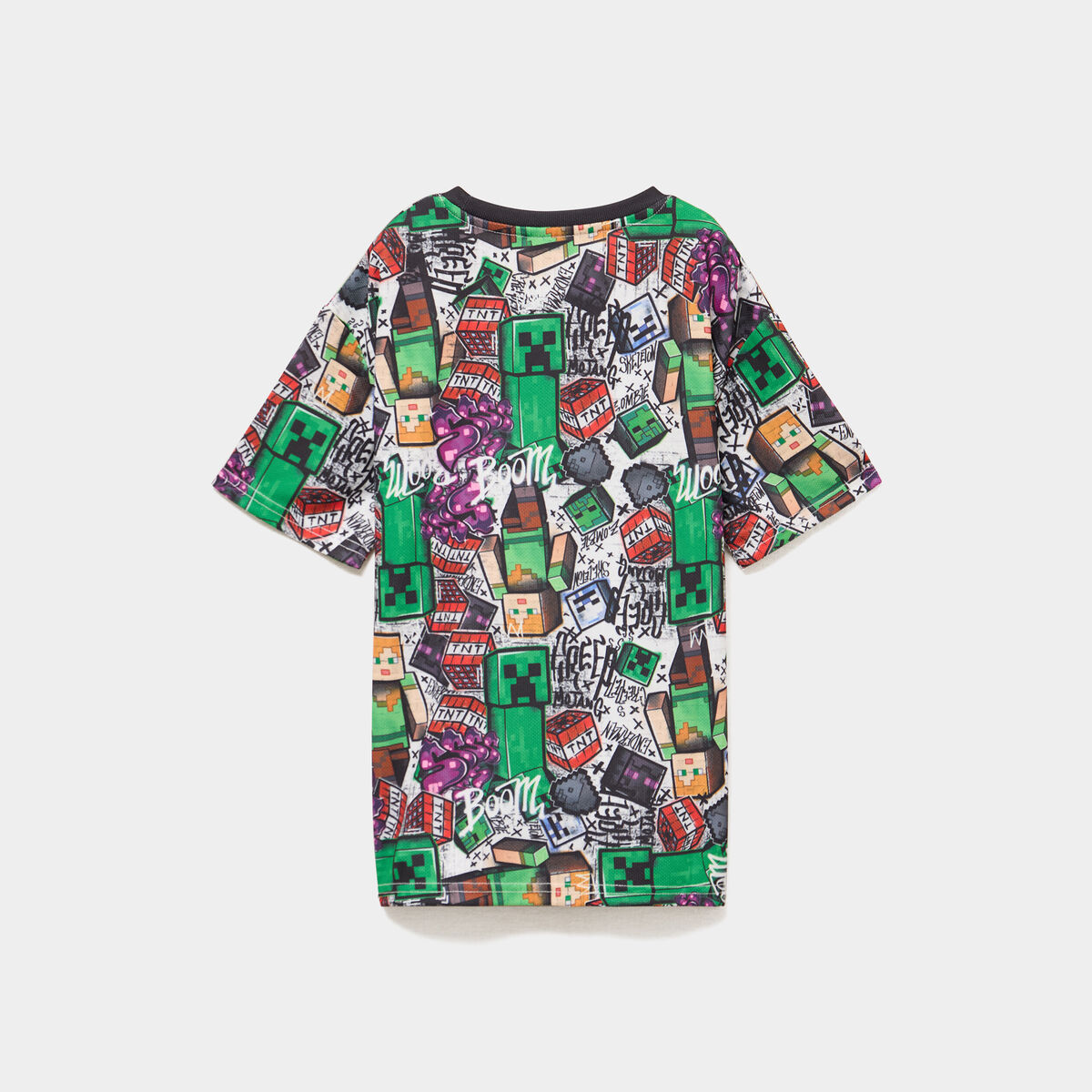 T-shirt droit manches courtes Minecraft multicolore gar&ccedil;on