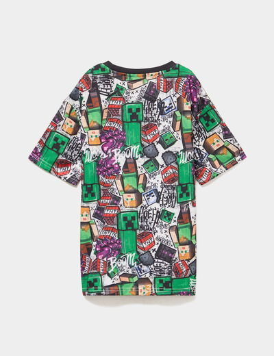 T-shirt droit manches courtes Minecraft multicolore gar&ccedil;on
