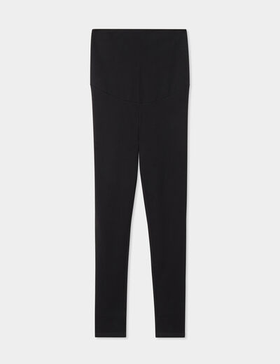 Legging grossesse en coton noir femme maternit&eacute;