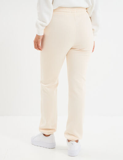 Pantalon jogging droit molleton sable femme