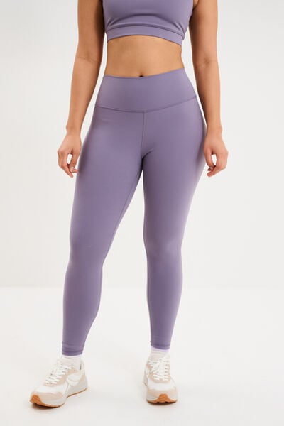 Legging de sport gainant taille haute violet femme