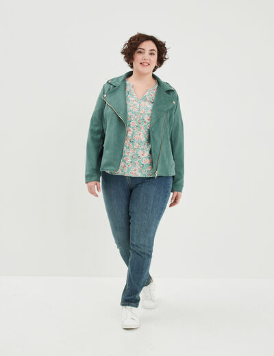 Jeans slim taille haute 5 poches denim dirty femme grande taille