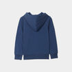 Sweat zippé à capuche et poches bleu foncé garçon