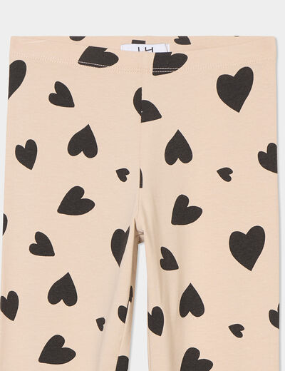 Legging long élastiqué coton sable fille