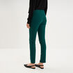 Pantalon slim stretch vert fonc&eacute; femme