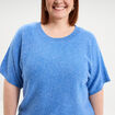 Pull manches courtes col rond bleu femme grande taille