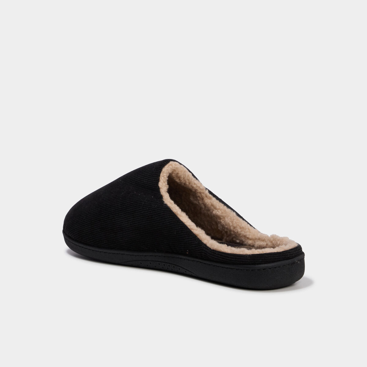 Chaussons mules velours fourr&eacute;s lavables taupe homme
