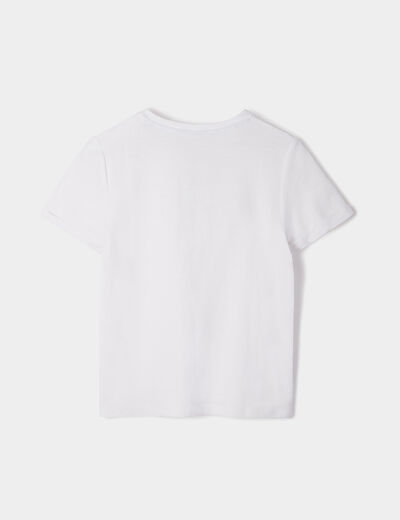 T-shirt manches courtes blanc gar&ccedil;on