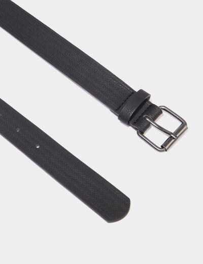 Ceinture emboss&eacute;e noir gar&ccedil;on